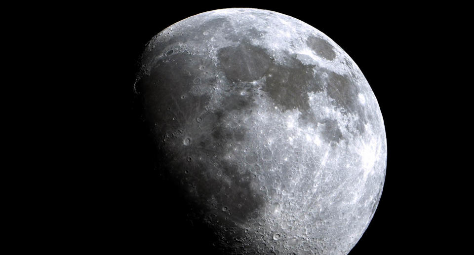 A photograph of the moon against the night sky.