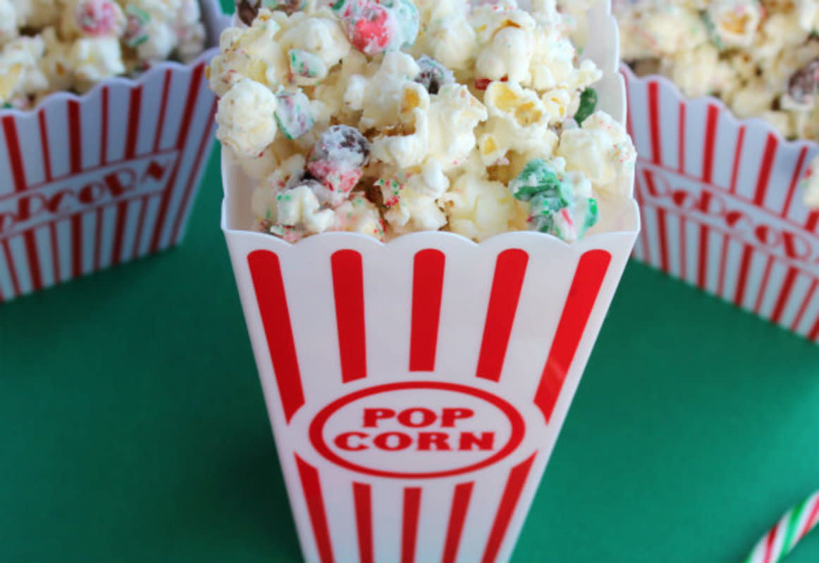 <p>Rachel Cooks</p><p>This popcorn is crunchy, sweet, peppermint-y and perfect for the holidays.<br></p><p><strong>Get the recipe: <a href="https://www.rachelcooks.com/peppermint-crunch-popcorn/" rel="nofollow noopener" target="_blank" data-ylk="slk:Peppermint Crunch Popcorn;elm:context_link;itc:0;sec:content-canvas" class="link rapid-noclick-resp">Peppermint Crunch Popcorn</a></strong></p>