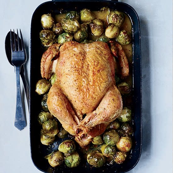 Whole Roast Chicken with 40 Brussels Sprouts