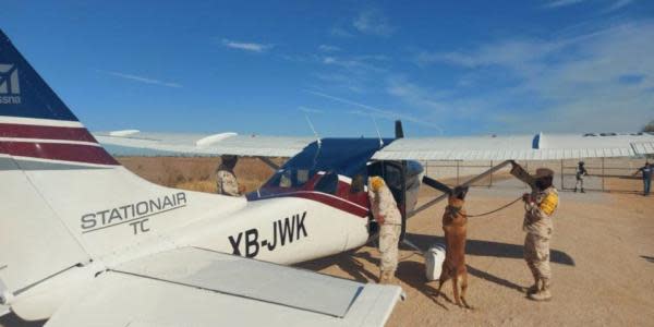 Aseguran avioneta con drogas en Baja California