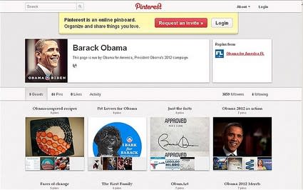 president Barack Obama's Pinterest Board