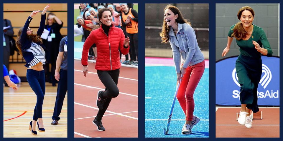 <p>Kate Middleton has always been an athlete. From her days on the St Andrew's school field hockey team to expertly racing boats with Prince William, Kate makes any sport look easy. No matter the situation (or her seemingly inappropriate footwear) royal watchers can always count on Kate to participate with a smile. Scroll through for a look at all of the Duchess's sportiest moments. </p>