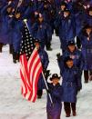 <p>When the Winter Olympics were in Japan, the American athletes wore long navy coats and black cowboy hats. (AP) </p>