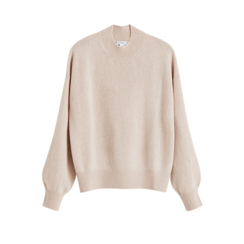 5) Recycled Cashmere Mock Neck Sweater