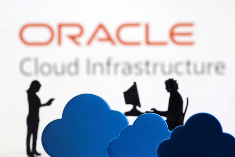 FILE PHOTO: Illustration shows Oracle cloud service logo