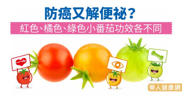 防癌又解便祕？紅色、橘色、綠色小番茄功效各不同