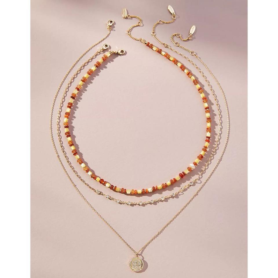 <p><a href="https://go.redirectingat.com?id=74968X1596630&url=https%3A%2F%2Fwww.anthropologie.com%2Fshop%2Fshades-of-sea-triple-layer-necklace&sref=https%3A%2F%2Fwww.biography.com%2Factors%2Fa44953951%2Freese-witherspoons-necklaces%2F" rel="nofollow noopener" target="_blank" data-ylk="slk:Shop Now;elm:context_link;itc:0;sec:content-canvas" class="link ">Shop Now</a></p><p>Shades of Sea Triple-Layer Necklace</p><p>anthropologie.com</p><p>$78.00</p>
