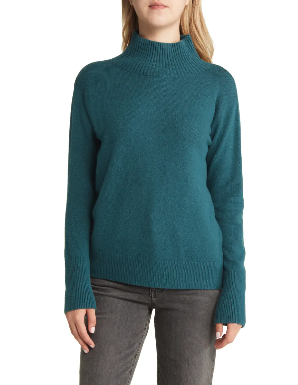 Funnel Neck Cotton Blend Sweater. Image via Nordstrom.