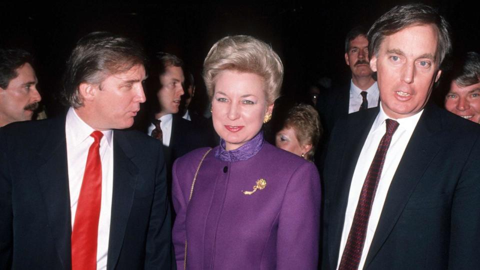 PHOTO: Donald Trump, Maryanne Trump, and Robert Trump during Opening of Donald Trump's Taj Mahal Casino in April 5, 1990 at Taj Mahal Hotel and Casino in Atlantic City, N.J. (Ron Galella/Collection via Getty Images, FILE)