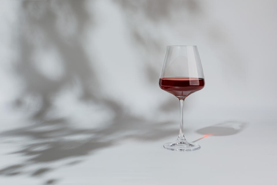 Red wine in a glass