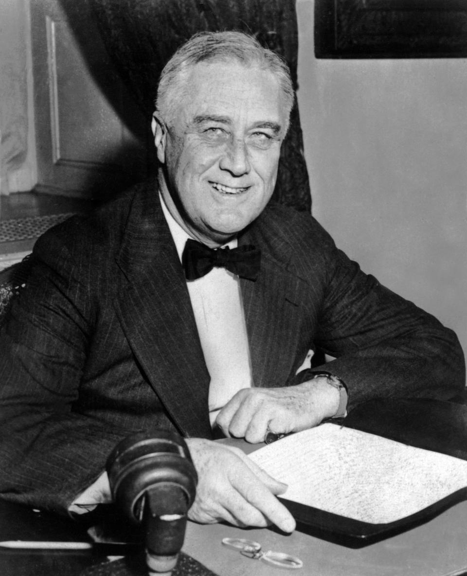 An undated portrait of US President Franklin D. Roosevelt.