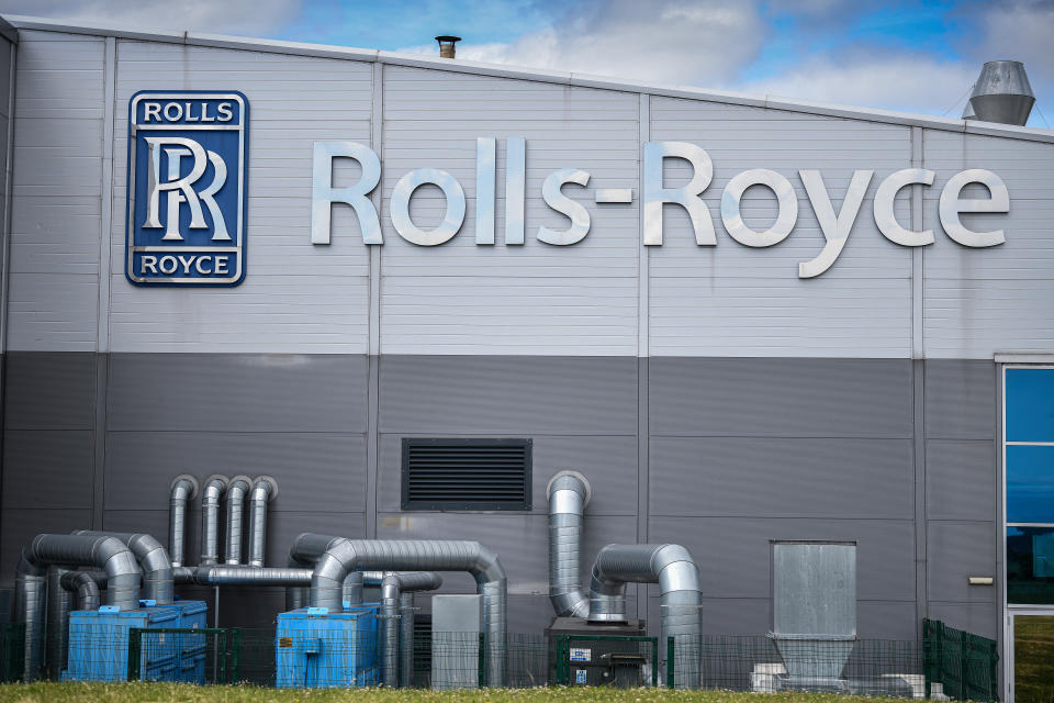 INCHINNAN, SCOTLAND - JUNE 11: A general view of the Rolls Royce Inchinan factory on June 11, 2020 in Inchinnan, Scotland. Jet engine manufacturer Rolls-Royce is expected to cut 20% of it's workforce, including 700 jobs at the Inchinnan plant, following a sharp decline in business as a result of the coronavirus outbreak. (Photo by Jeff J Mitchell/Getty Images)