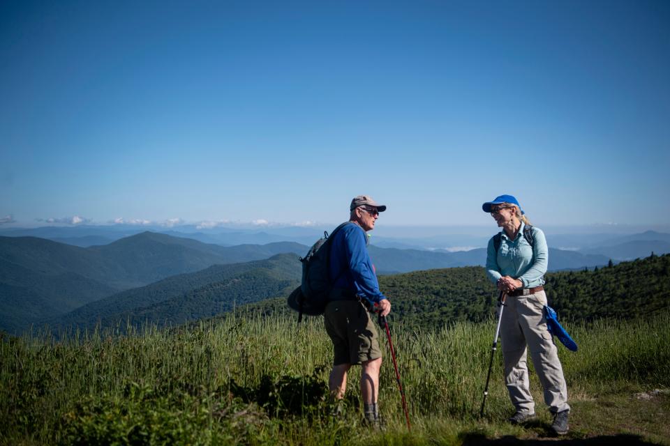 The Carolina Mountain Club celebrated 100 years by hiking to Tennent Mountain July 12, 2023.