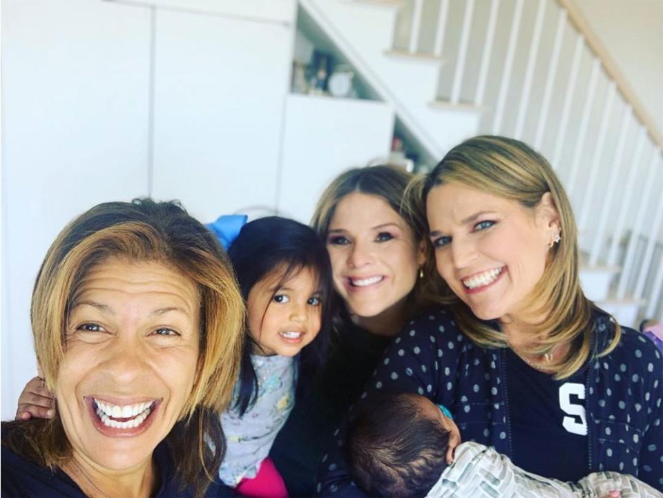 Jenna Bush Hager and Savannah Guthrie meeting Hoda Kotb's new daughter | Savannah Guthrie/Instagram