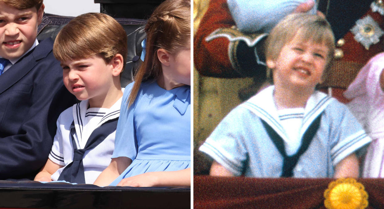 Prince Louis the spitting image of Prince William in his Trooping the Colour outfit
