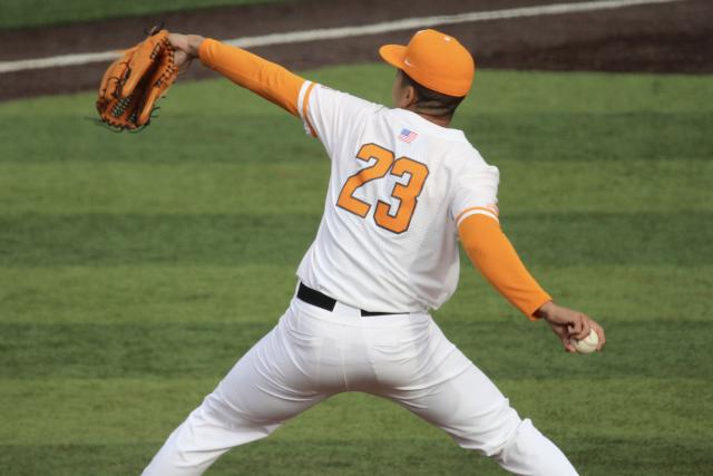 Men's Tennessee Volunteers #23 Chase Burns Orange 2022 Home College Baseball  Jersey 274971-889