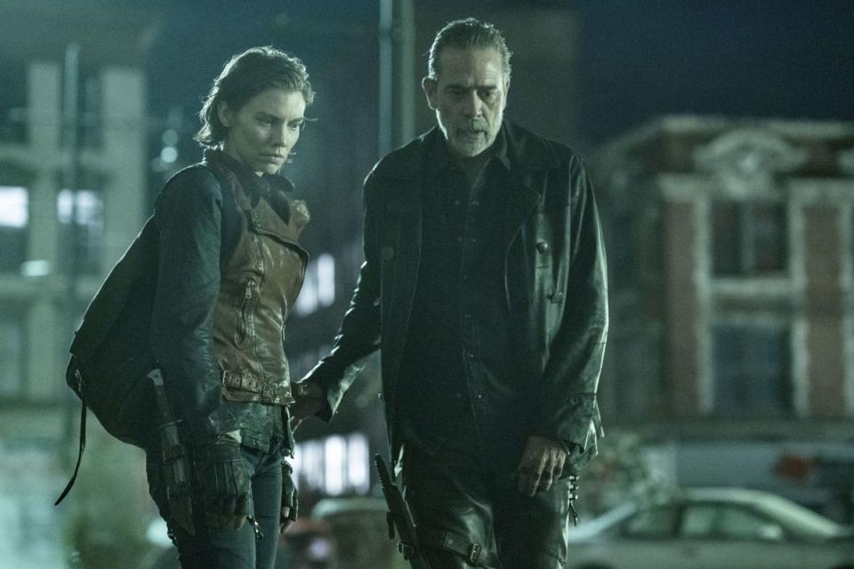 Jeffrey Dean Morgan as Negan and Lauren Cohan as Maggie Rhee in "The Walking Dead: Dead City"<p>AMC</p>