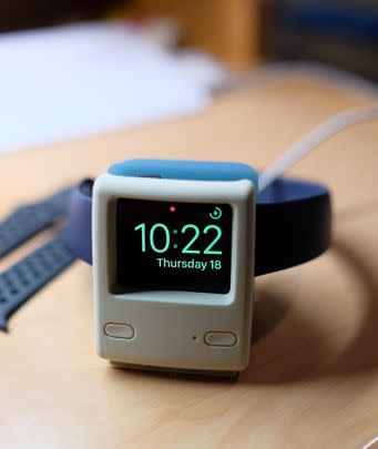 A retro Apple Watch stand designed to look like a 1998 iMac, but it's more than just a nostalgia item