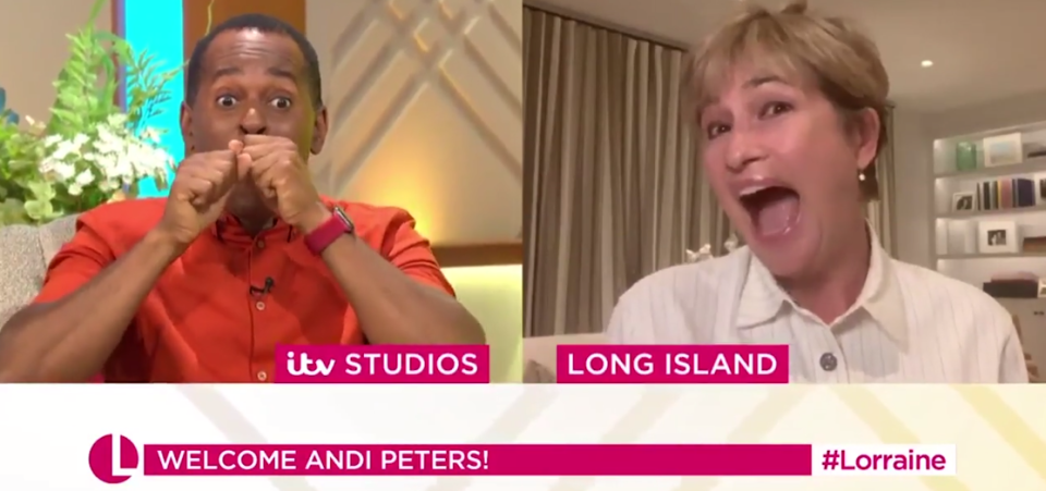 Peters was shocked to see his former co-star on video link (ITV / Lorraine)