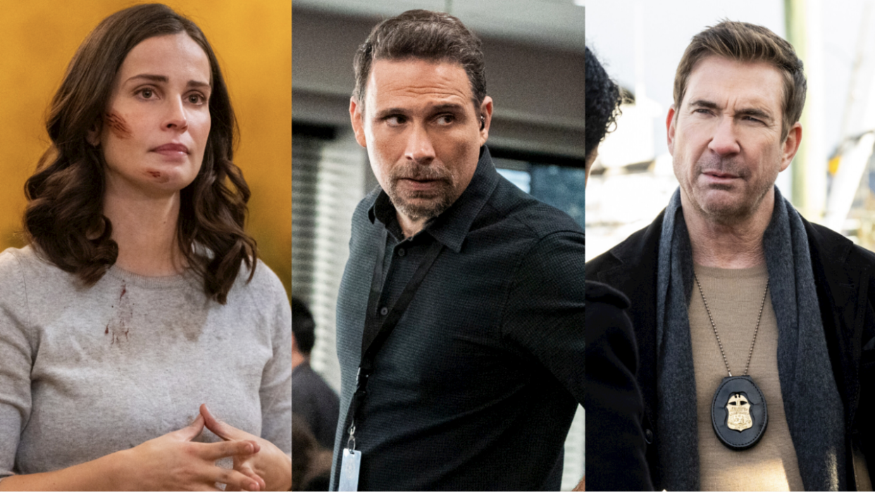  Heida Reed of FBI: International, Jeremy Sisto of FBI, and Dylan McDermott of FBI: Most Wanted. 