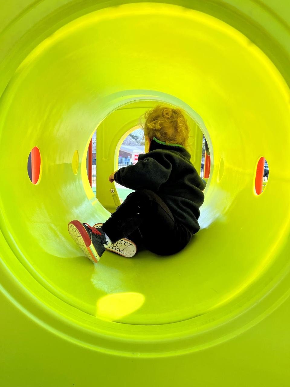 Tess Bennett's 2-year-old son, Henry, enjoys a day at the playground Feb. 27. You'd likely never guess that minutes before this photo, he uttered a profanity for the first time.