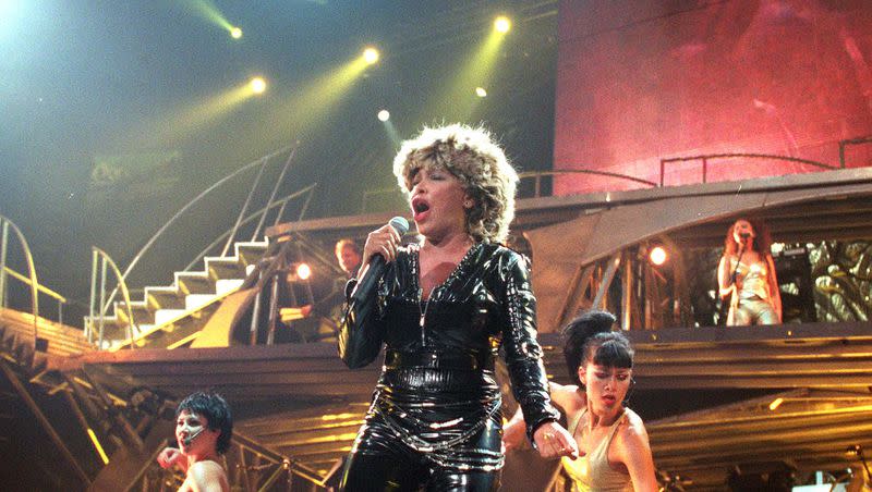Tina Turner performing at the Delta Center in 2000.