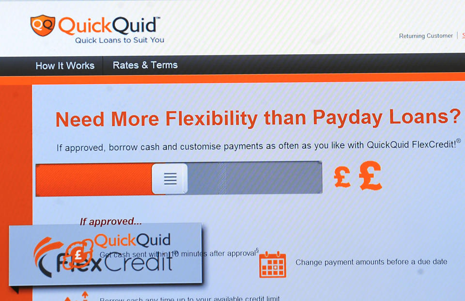 General view of the QuickQuid money lending website page.   (Photo by Rui Vieira/PA Images via Getty Images)