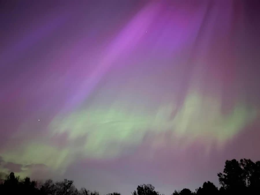 The northern lights in Coopersville on May 10, 2024. (Courtesy Kim Hall)