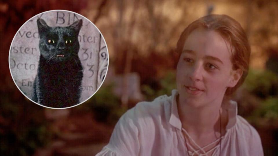 Thackery Binx in “Hocus Pocus,” as voiced by James Marsden in cat form and played by Sean Murphy as a human (Walt Disney Pictures)