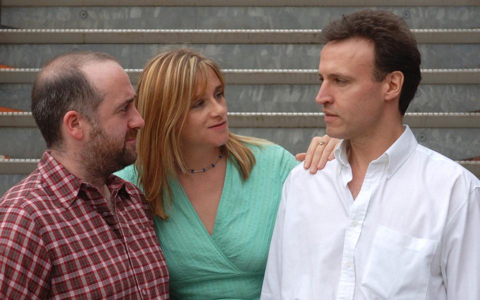 ACTORS STEPHEN KENNEDY (IAN) MAIREAD McKINLEY (MADS) AND ANDREW WINCOTT (ADAM) - The Archers/David Burges