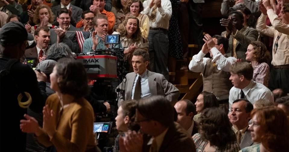 a scene in oppenheimer film featuring protagonist played by cillian murphy