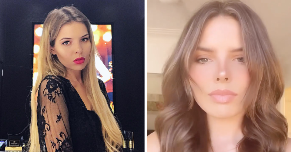 MAFS’ Olivia as a blonde / as a brunette.