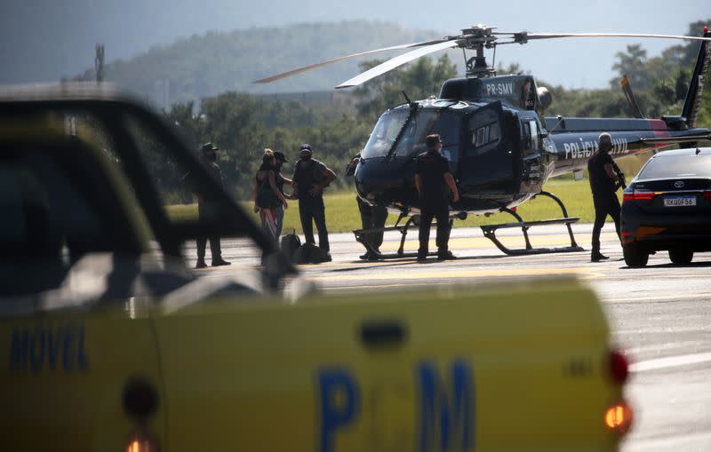 Fabricio Queiroz arrives at Jacarepagua airport after he was arrested, in Rio de Janeiro