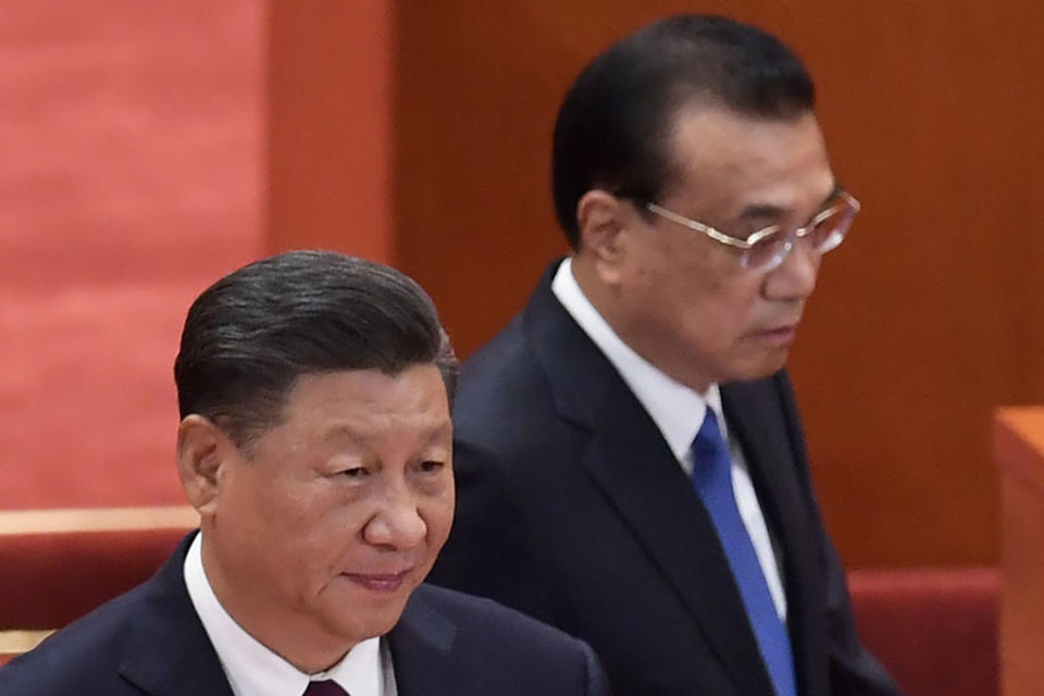 Chinese President Xi Jinping (left) and Premier Li Keqiang seen.