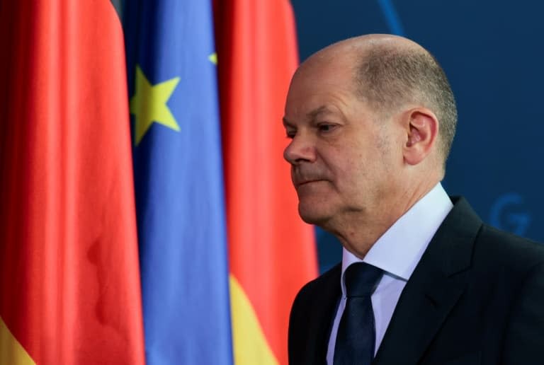 Le chancelier allemand Olaf Scholz, le 3 avril 2022 à Berlin  - HANNIBAL HANSCHKE © 2019 AFP