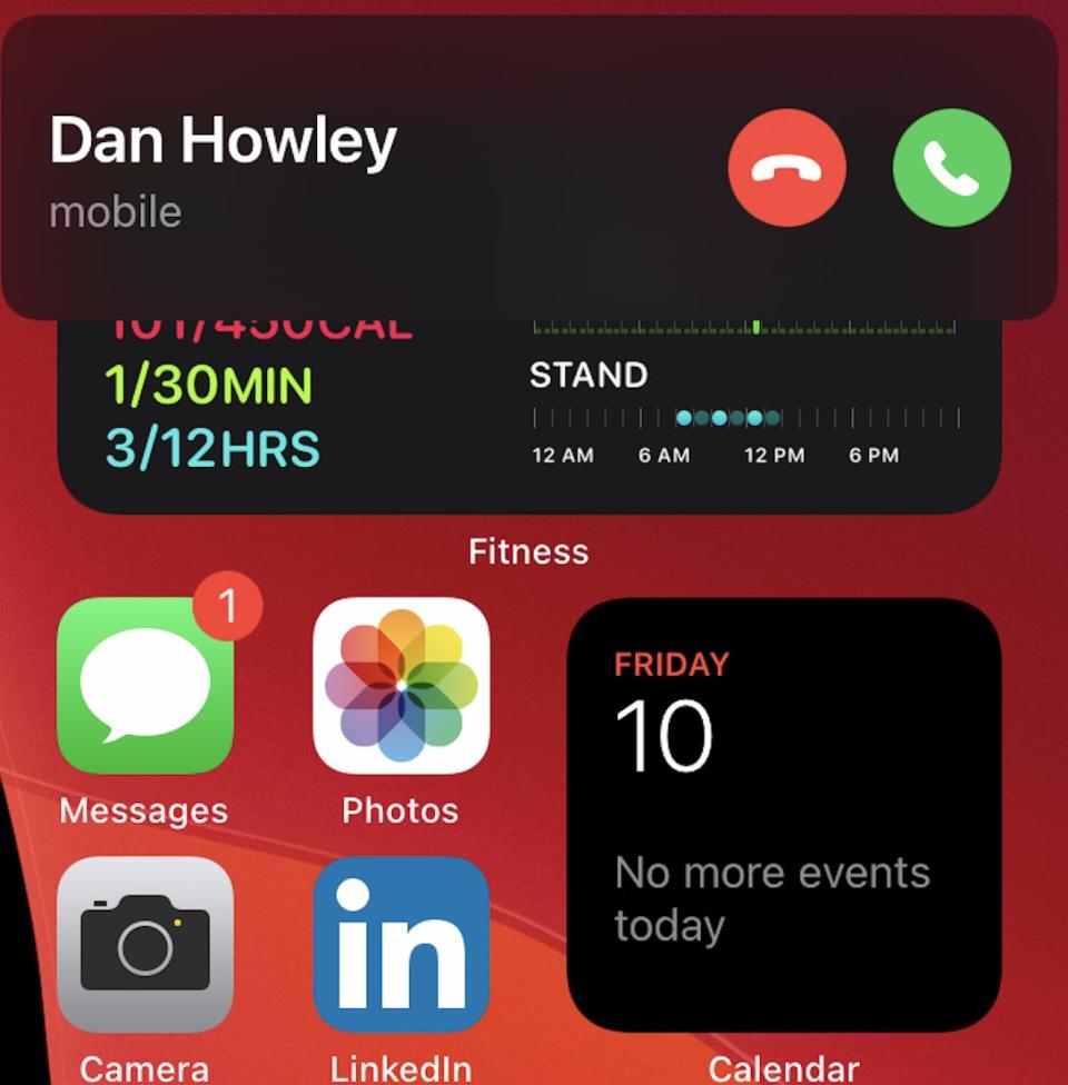 iOS 14 incoming call