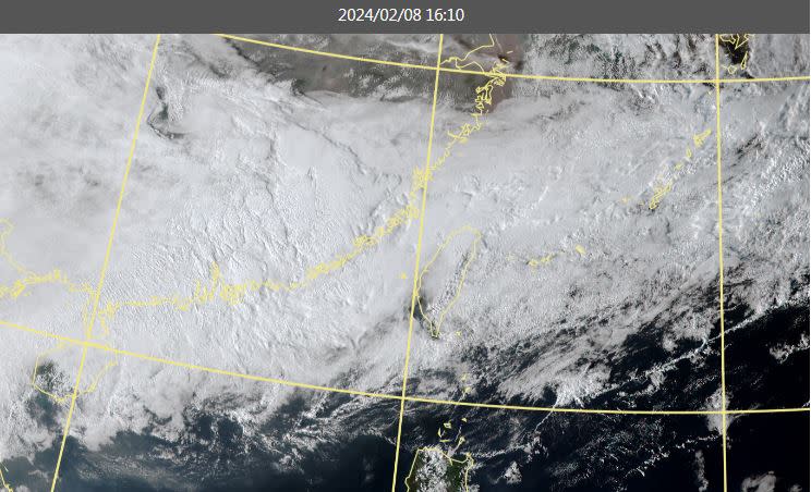 今日衛星雲圖。（圖／翻攝自中央氣象署）