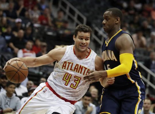 Kris Humphries is remaining with Atlanta. (AP) 