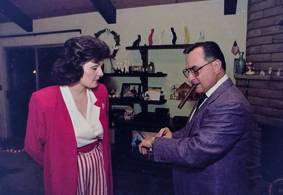 Basil Perch, right, and his wife Cathy in November of 1993. He was elected Mayor of Visalia that year.
