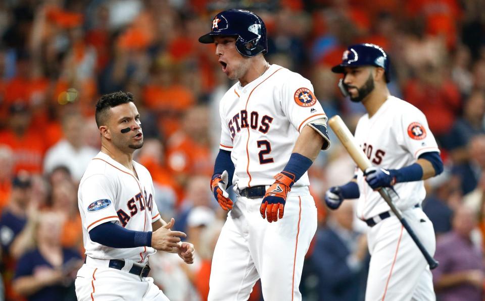 The Houston Astros won Game 1 of the ALDS with four homers and a strong outing from Justin Verlander. (AP)