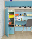 <p> In a small kid's bedroom, why not combine toy storage ideas with a pseudo walk-in closet? In fact, the Battistella Bunk Bed With Desk is all of the furniture your kid's room will need in one piece – bed, closet and desk. It's a brilliant solution that will save you time trying to build storage separately. </p>