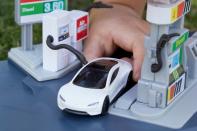 Matchbox's Tesla Roadster die-cast toy made from recyclable materials