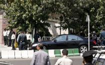 The convoy of British Foreign Secretary Phillip Hammond arrives to the British Embassy in Tehran August 23, 2015. REUTERS/Raheb Homavandi/TIMA