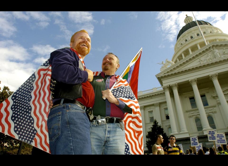 The state initially began conducting gay marriages on June 16, 2008. On November 5, 2008, however, California <a href="http://www.huffingtonpost.com/2013/06/26/proposition-8-timeline_n_3503512.html" target="_blank">voters passed Proposition 8</a>, which amended the state's constitution to declare marriage as only between a man and a woman.  On June 26, 2013, by a 5-4 vote, <a href="http://www.huffingtonpost.com/2013/06/26/hollingsworth-v-perry-ruling_n_3438269.html" target="_blank">the Supreme Court justices held in Hollingsworth v. Perry</a> that the traditional marriage activists who put Proposition 8 on California ballots in 2008 did not have the constitutional authority, or standing, to defend the law in federal courts after the state refused to appeal its loss at trial, opening the door for marriages to resume in the state.