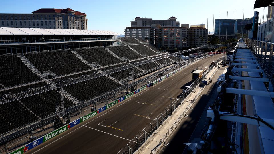 A general view of the pit straight prior to the F1 Las Vegas Grand Prix on November 9, 2023. - Dan Istitene/Formula 1/Getty Images