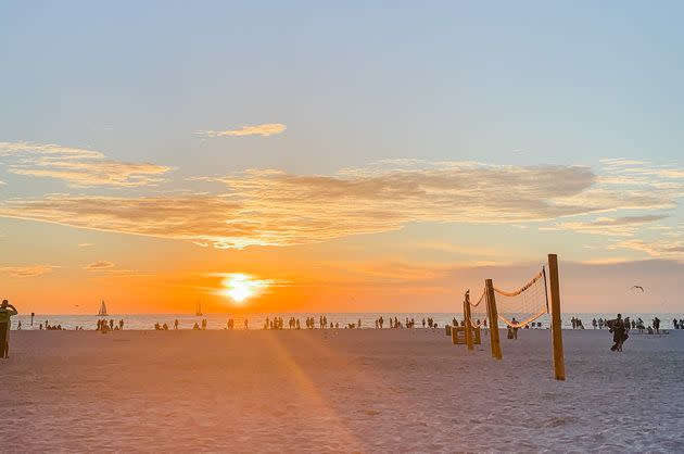 The view from the patio at Frenchy's Rockaway Grill. Sunset is a popular time but the wait is worth it.