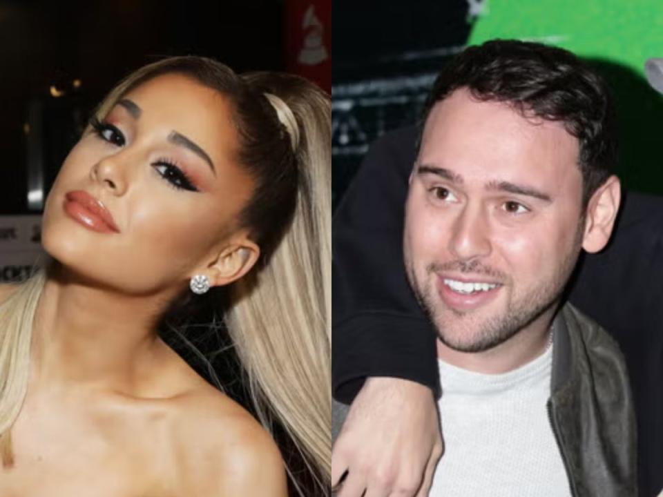 Ariana Grande and Scooter Braun (Getty)