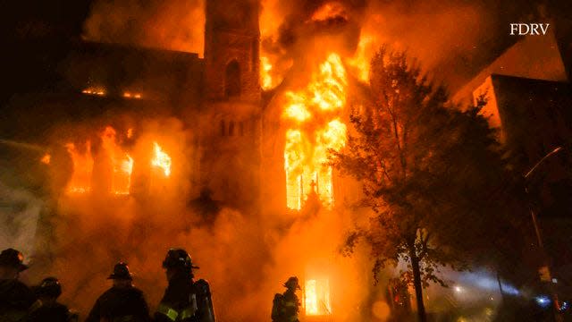 A devastating, six-alarm fire destroyed Middle Collegiate Church, a historic 120-year-old church in New York's East Village.