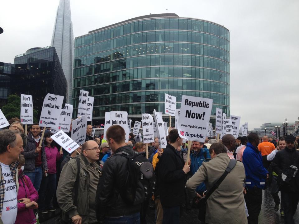 Republic protest on Diamond Jubilee day