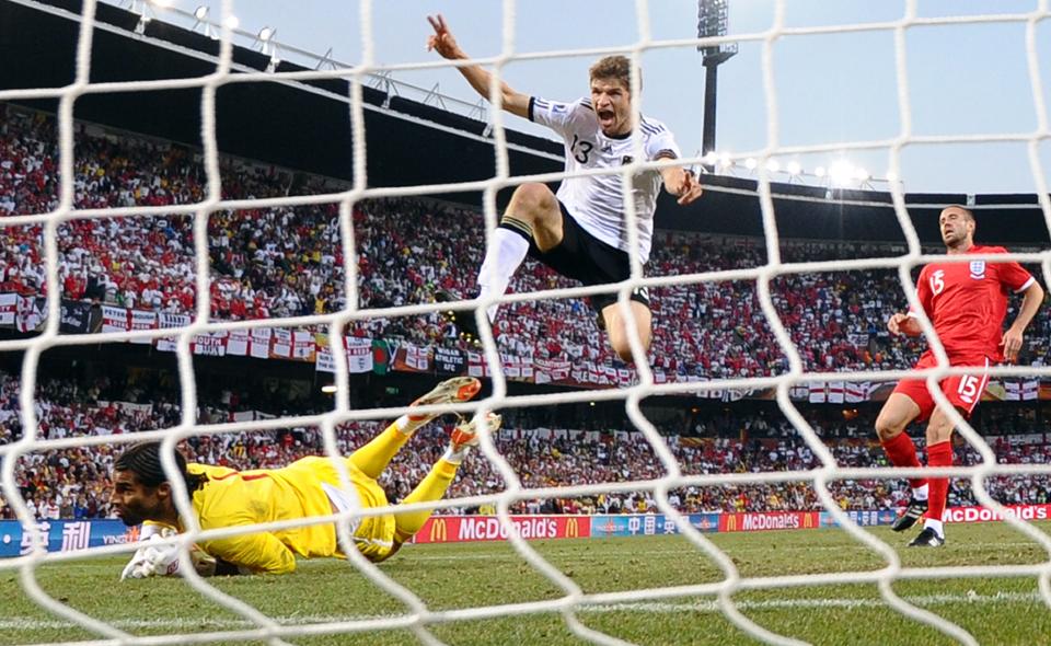 Germany’s 4-1 victory over England at the 2010 World Cup marked the nations’ last major meeting (AFP/Getty)